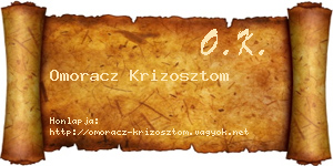 Omoracz Krizosztom névjegykártya